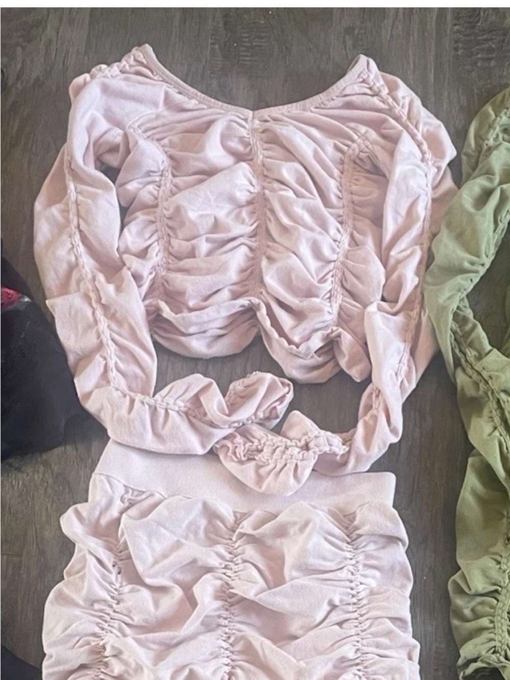 Fabletics Ruched Matching Two-Piece Set in Light Blush Pink - Picture 2 of 2